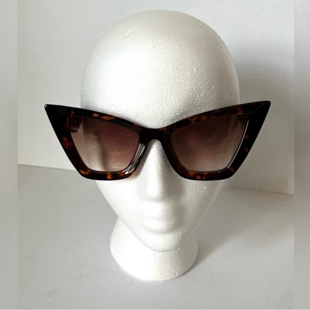Cat Eye Sunglasses Leopard Frame Oversized Vintage Retro Tortoise Brown Black
